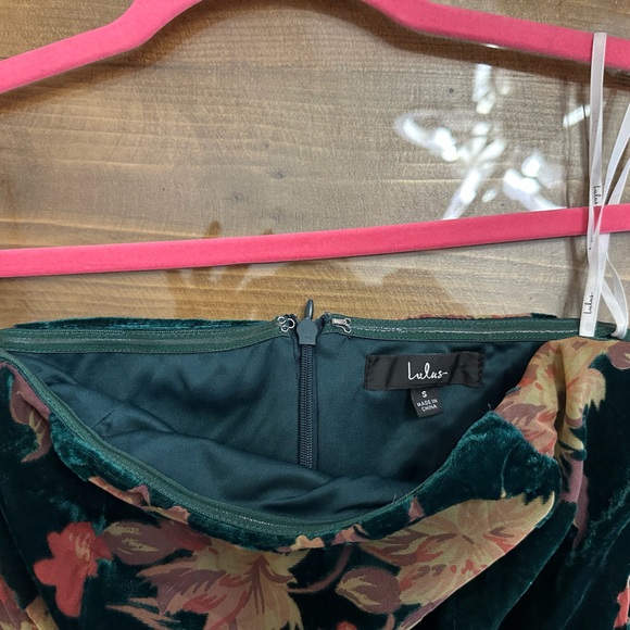 Lulus Real Allure Emerald Floral Burnout Velvet Strapless Maxi Dress - Picture 3 of 5